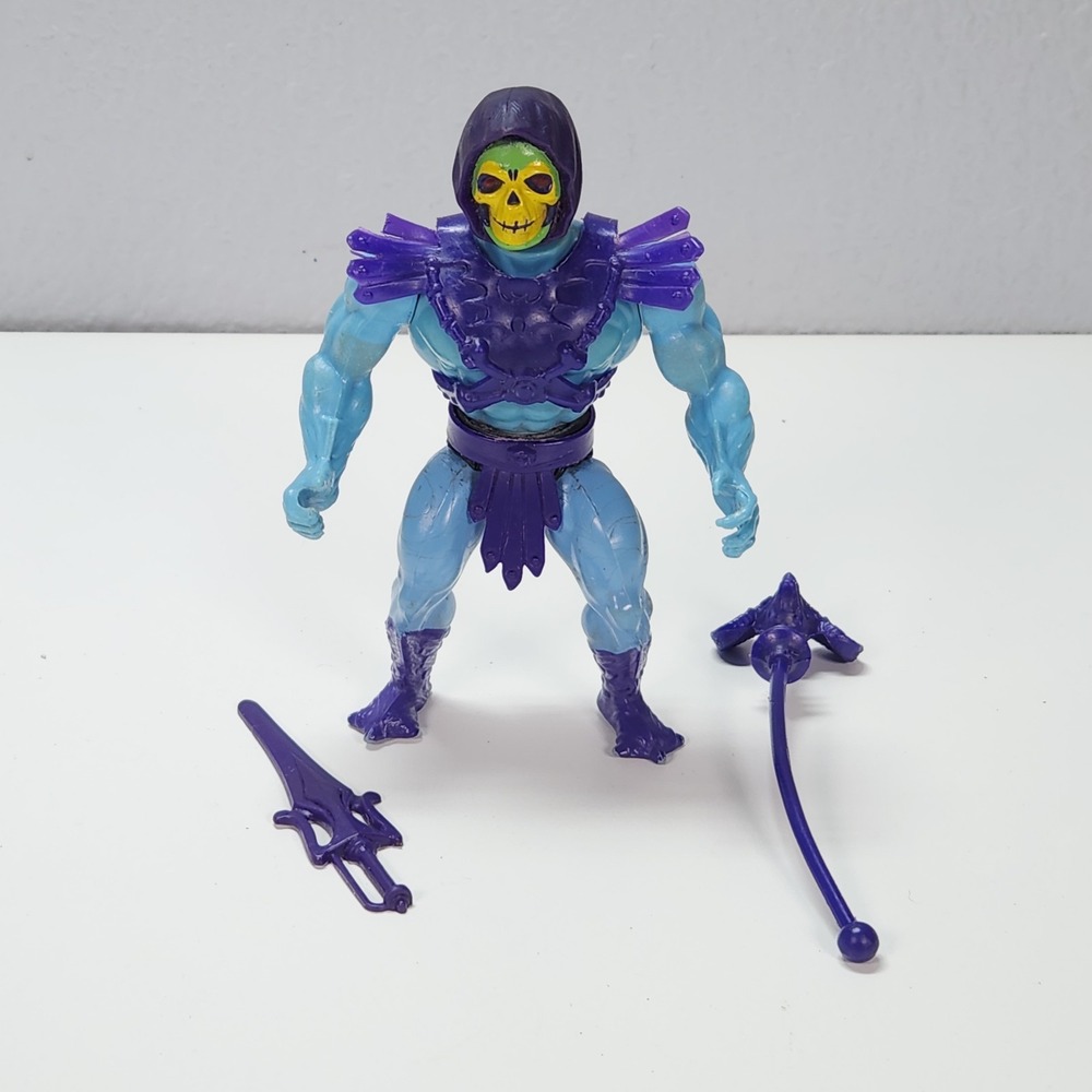 Vintage 1981 MOTU Skeletor SOFT HEAD Variant Complete Armor Belt Staff Sword